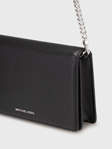 Leather crossbody bag with logo - 4