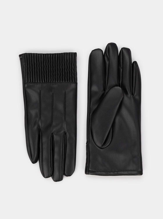 Черни ръкавици от еко кожа - 1