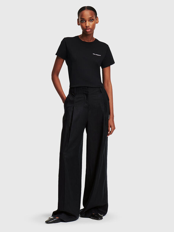 Black trousers with wide legs - 1