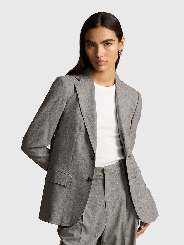 Grey wool blazer - 1