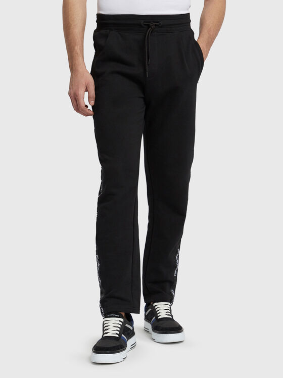Cotton sports trousers with logo - 1