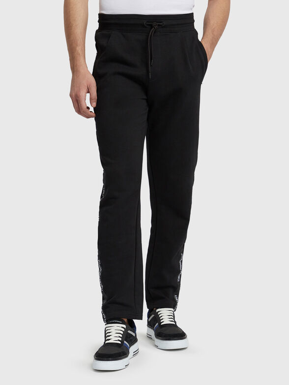 Cotton sports trousers with logo - 1