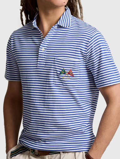 Striped Polo-shirt with embroidered pocket - 4