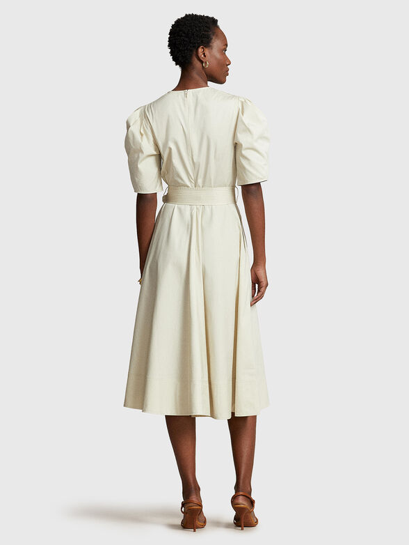 Cotton dress with puff sleeves and belt - 2
