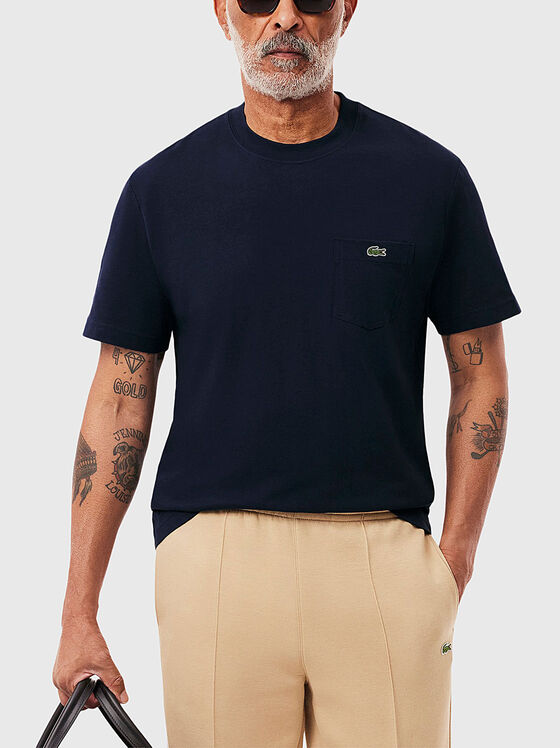 Cotton T-shirt with oval neckline - 1