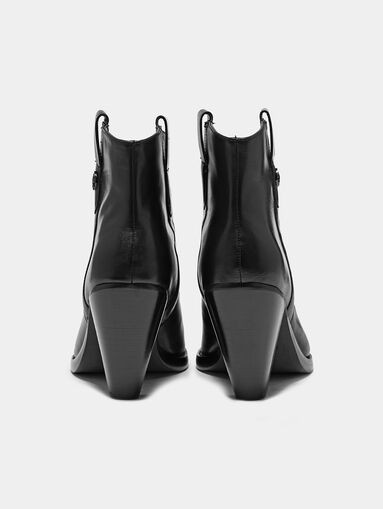 GARRIE Black leather western ankle boots - 4