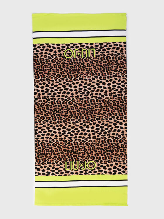 Beach towel with animal print and logo accents - 1