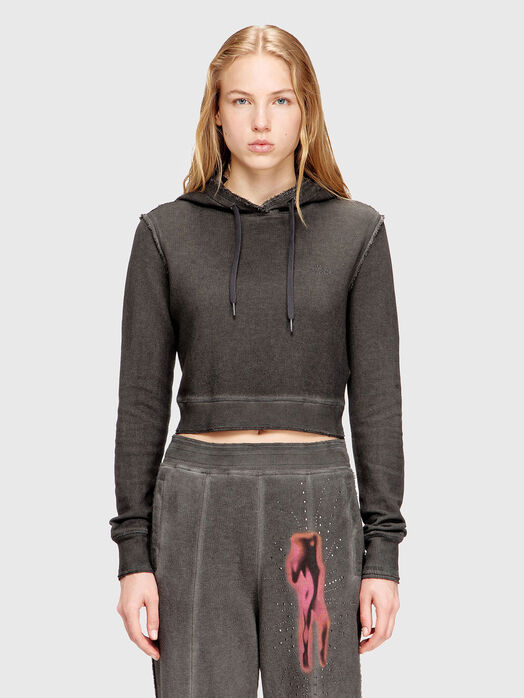F-SLIMMY-HOOD-S3 sweatshirt with accent back