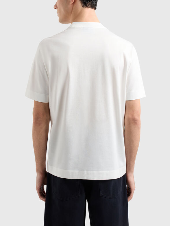 White T-shirt with oval neckline - 3