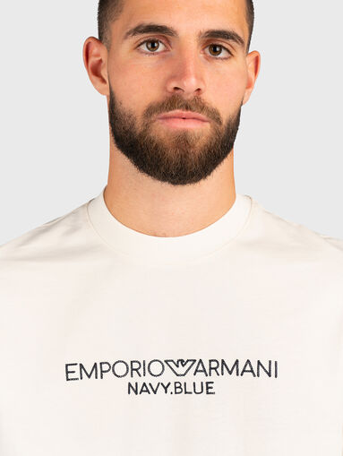 Logo embroidered cotton T-shirt - 4