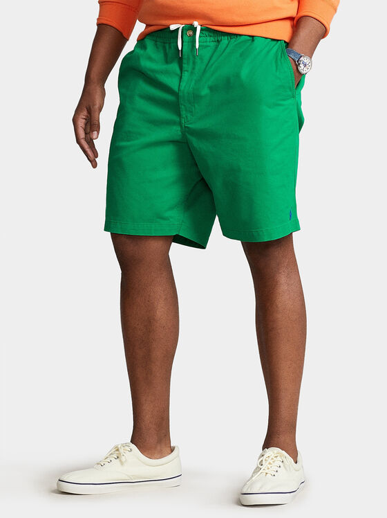 Зелени къси панталони с връзки - 1