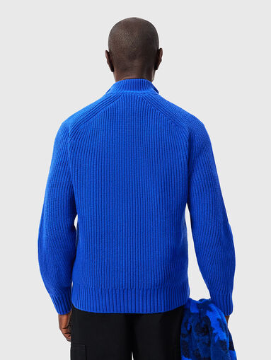 Sweater in blue with accent zip - 3