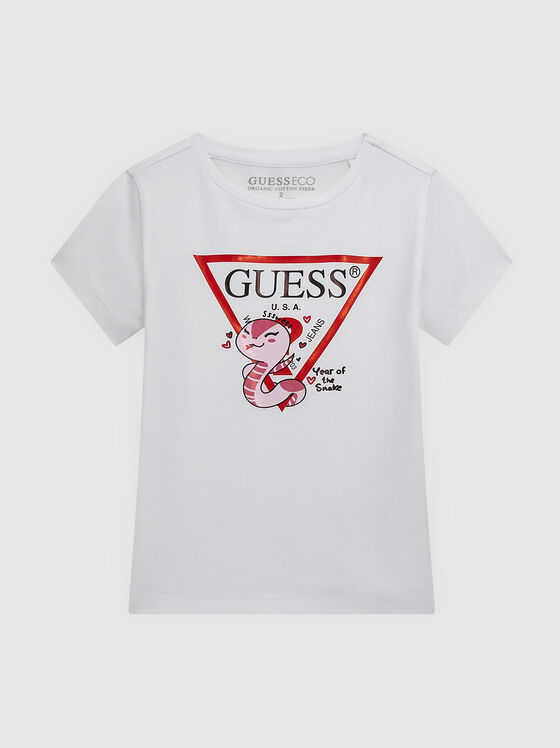 Pink T-shirt with logo print - 1
