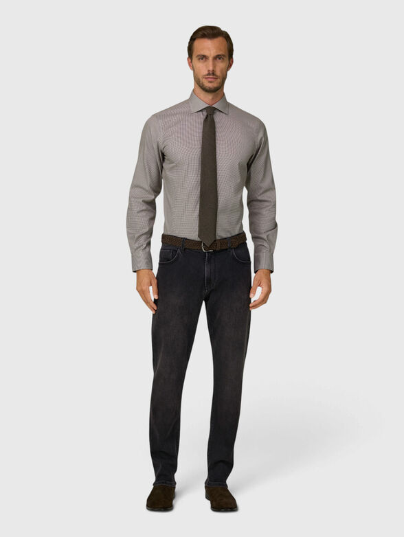 Black jeans with a logo patch - 4