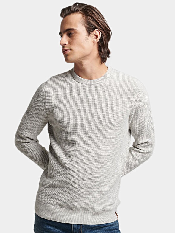 Black textured sweater - 1