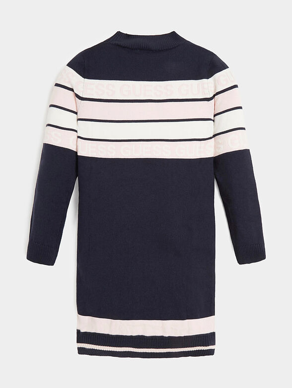 Blue dress with logo detail - 2