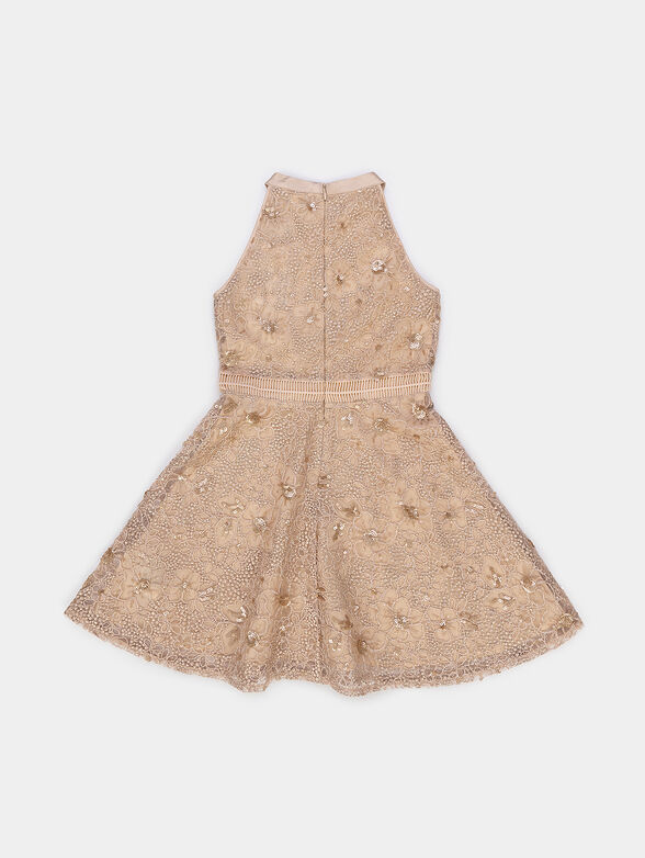 Golden dress with embroidery and sequins - 2