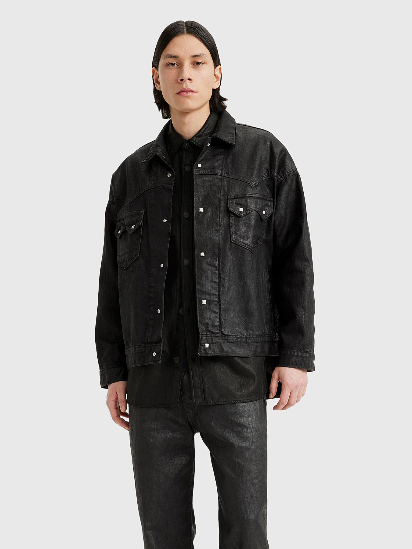 Wax effect black jacket brand LEVI'S® — Globalbrandsstore.com/en