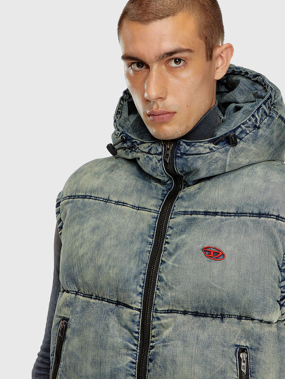W-MONS-SL padded vest in faded denim - 4