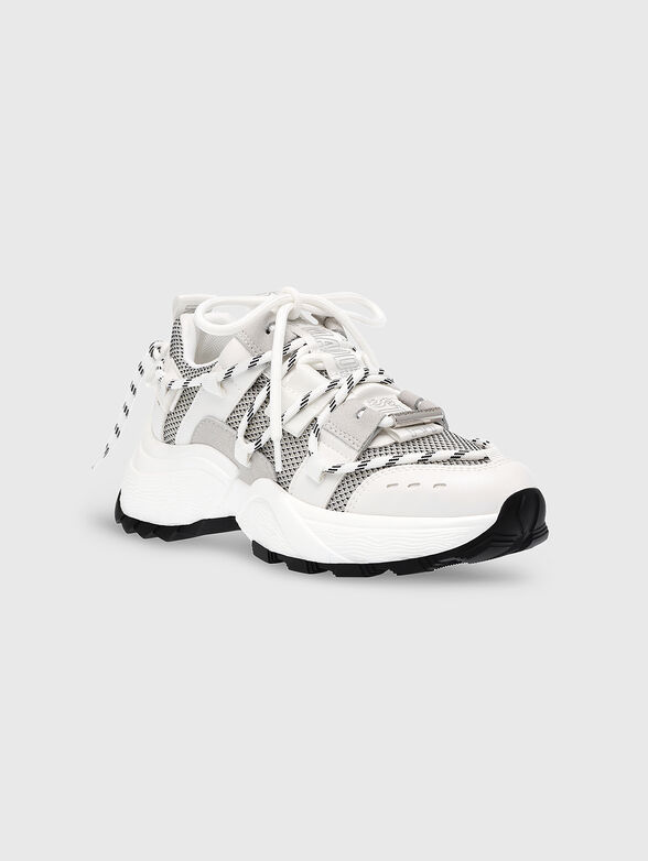 TAZMANIA white sneakers with brown details - 2