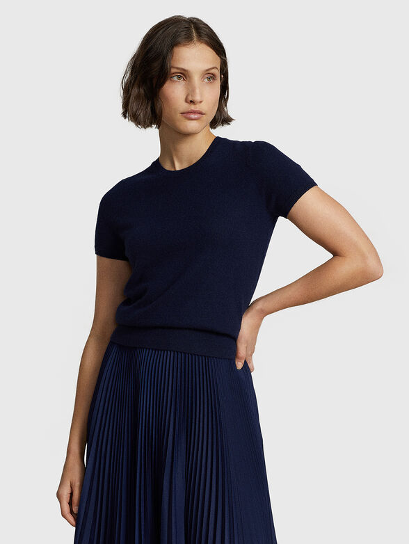 Cashmere sweater with short sleeves - 1