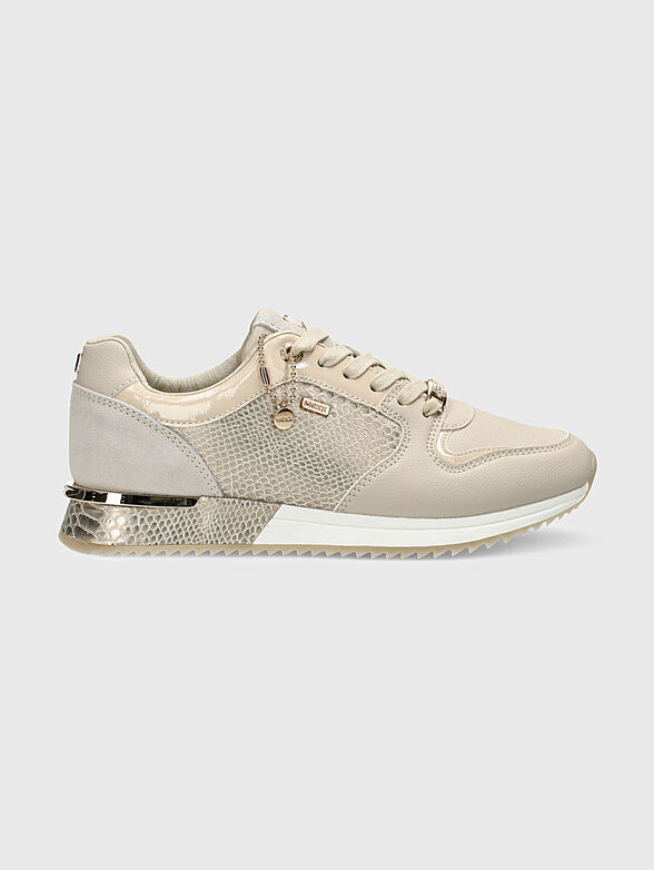 FLEUR beige sports shoes with gold-colored details - 1