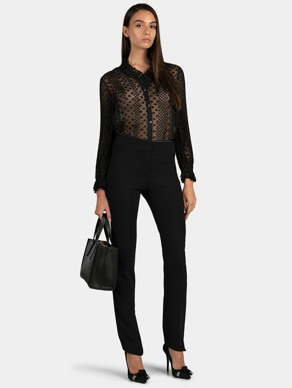 Cigarette cut trousers in black color - 4