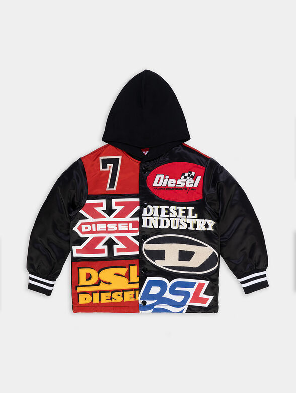 Bomber jacket with hood and art details - 1