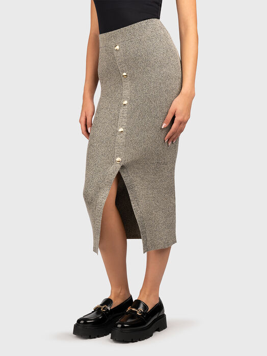 Midi skirt with lurex threads