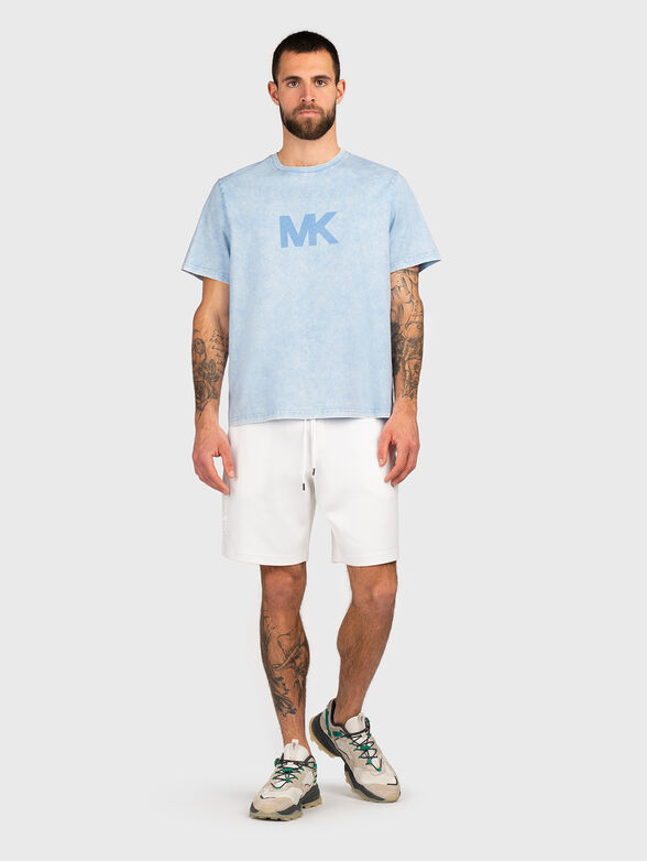 Cotton T-shirt with oval neckline and logo - 2