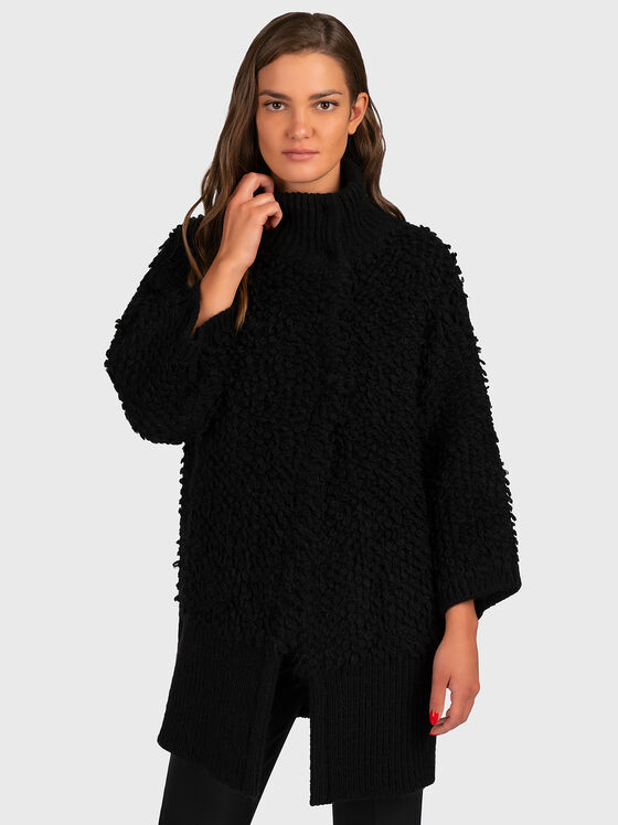 Плетено палто от вълнен бленд - 1
