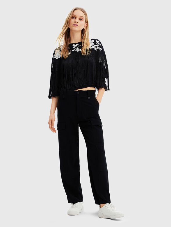 Blouse with accent fringes - 2