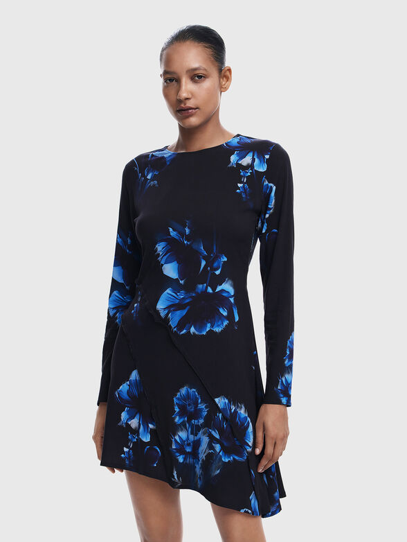 Asymmetrical dress with floral print - 1