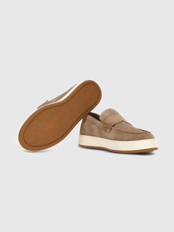 Beige suede loafers - 5