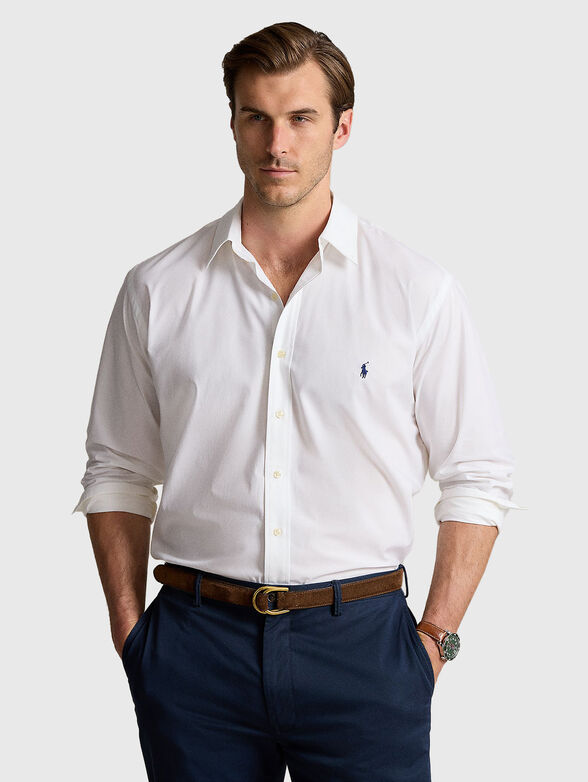 Cotton shirt with logo embroidery - 1