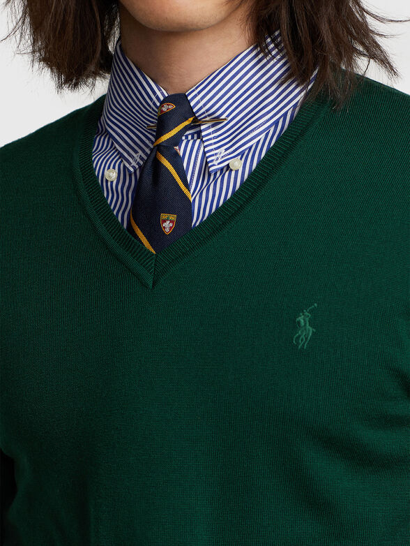 Dark green sweater in wool  - 4