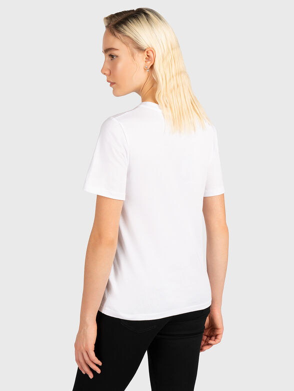 White T-shirt with abstract logo print - 3