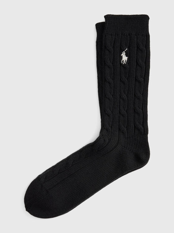 Cable knit crew socks - 1
