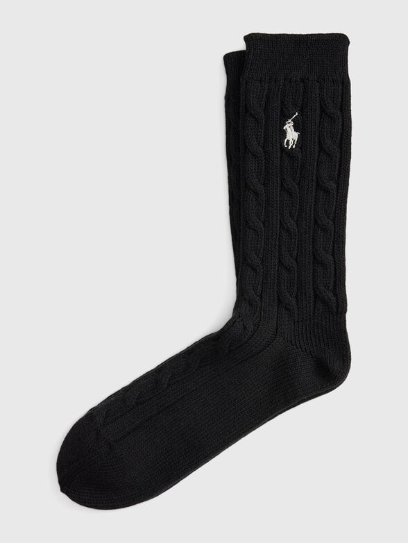 Cable knit crew socks - 1