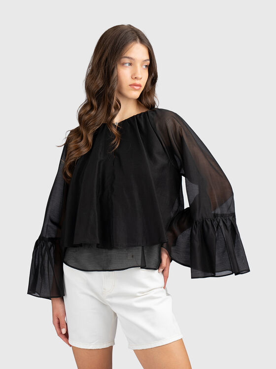 Blouse with accent sleeves - 1
