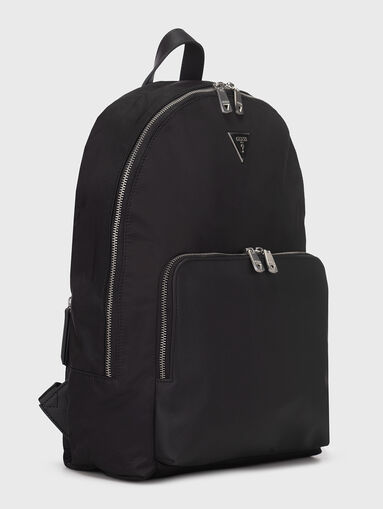 Black backpack with logo motif  - 3