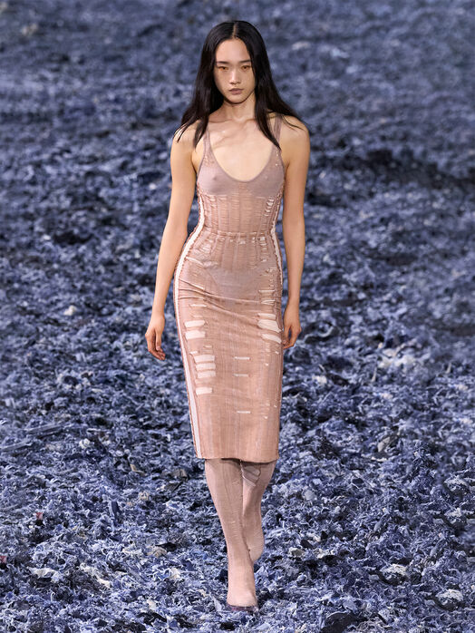 M-CALINA midi skirt with accent rips