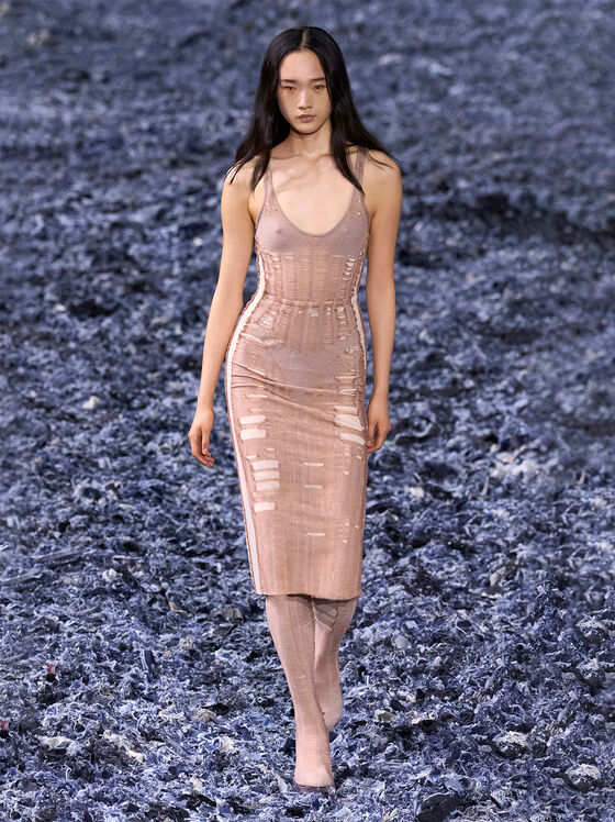 M-CALINA midi skirt with accent rips - 1