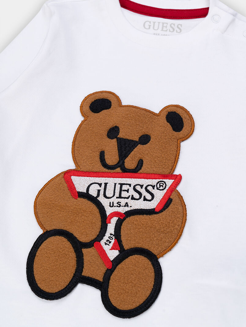 Blouse with teddy bear applique - 3