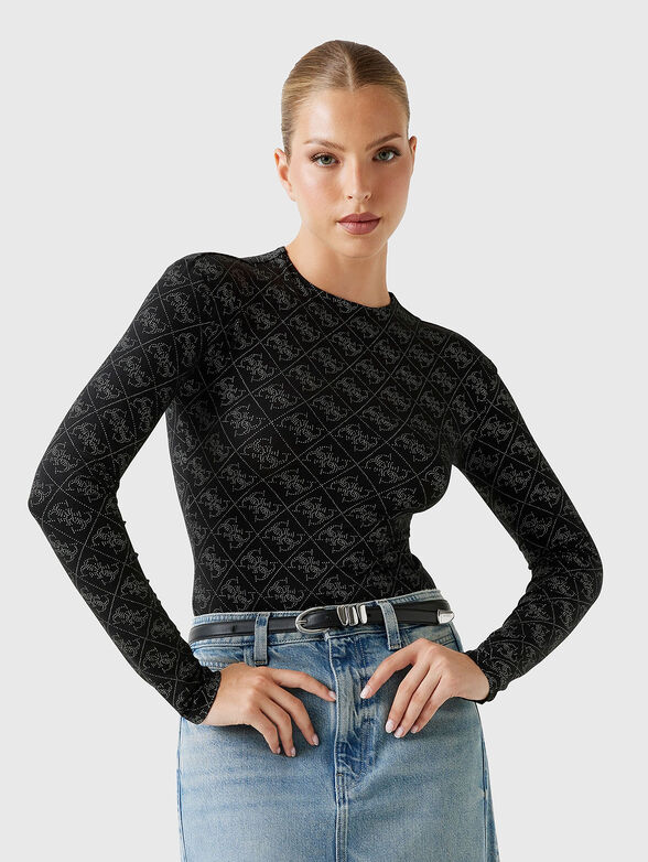 Slim bodysuit with accent print - 1