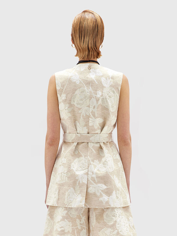 Cotton vest with waist belt - 3