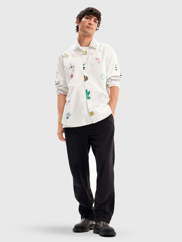 Shirt with contrasting art print  - 2