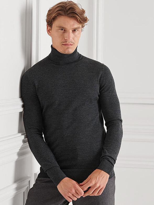 Grey turtleneck sweater - 1