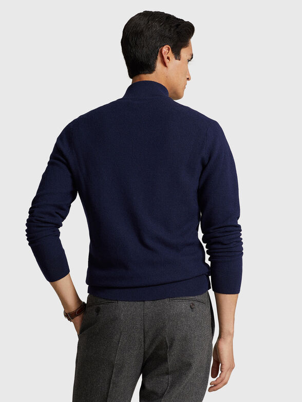 Dark blue sweater in wool  - 3