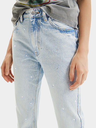 Blue jeans with gemstones - 3
